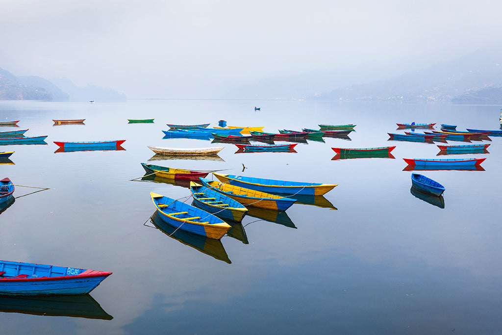 Boats on Fewa Lake