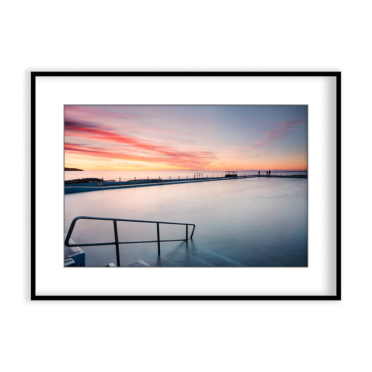 Framing black Wall art Home decor Rook pool sunrise sunset water red colour sky