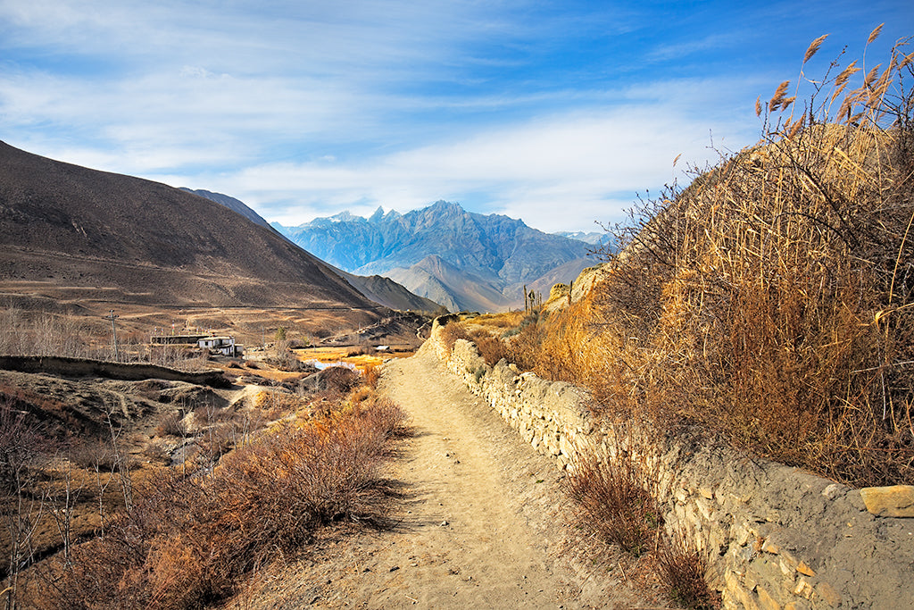 Walking trail to Jomsom Nepal.